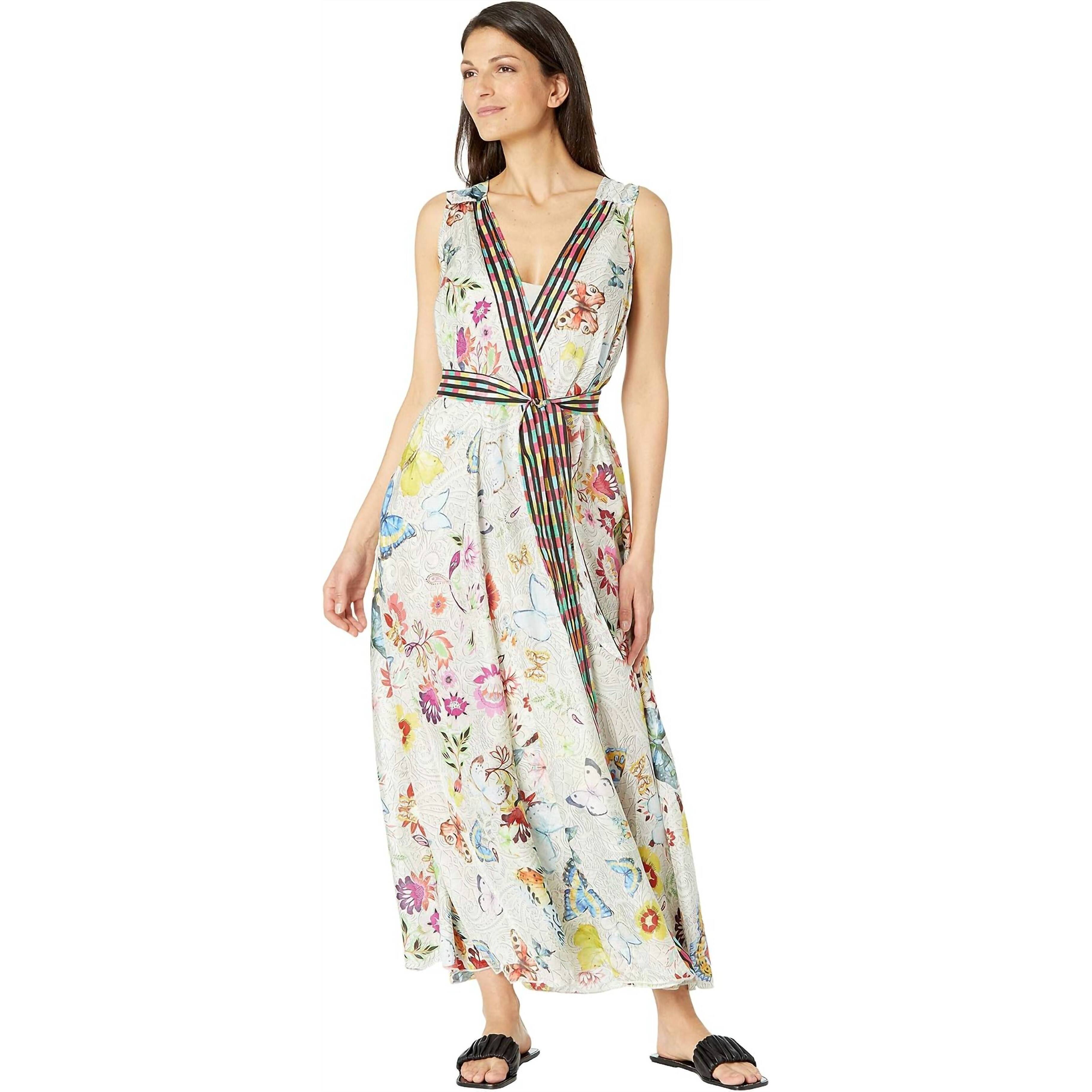 New Johnny Was Edith Sleeveless Midi Dress In Multi